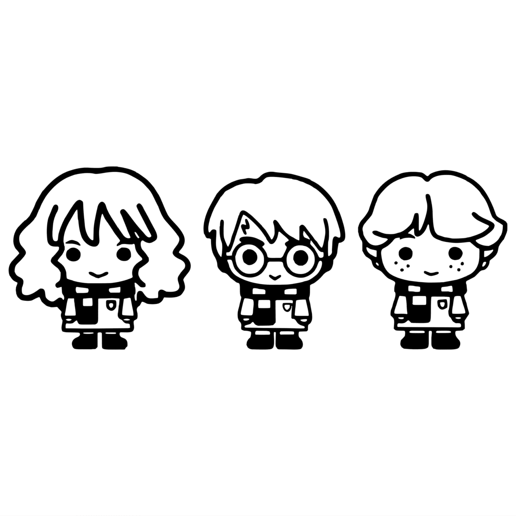 Hermione, Harry, Ron